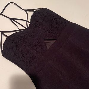 Express black mini lace cut out dress 6 petite